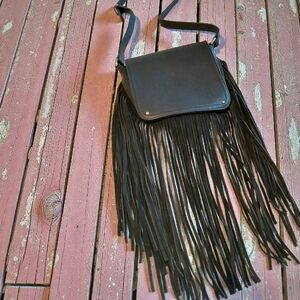 Urban Originals Black Fringe Crossbody Bag